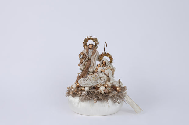 Natività su pouf - Fiori di lena