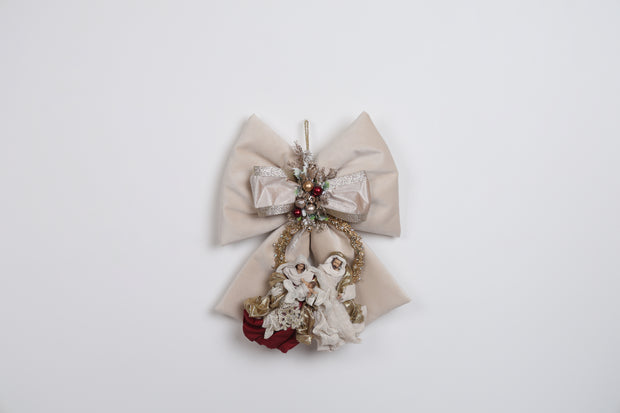 Fiocco con Natività - Fiori di lena